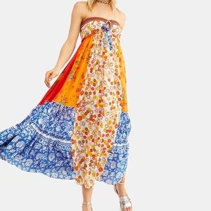 FREE PEOPLE |  Golden Dreams Strapless Casual Maxi Dress